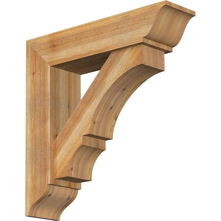 Balboa Traditional Rough Sawn Bracket w/ Offset Brace, Western Red Cedar, 8"W x 32"D x 32"H